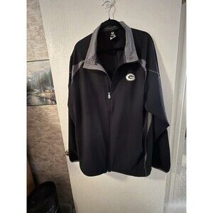 Green Bay Packers NFL Full Zip Sweater Black And Grey 2x - XXL